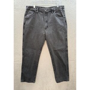 Rustler Jeans Mens 38x30 Black Regular Fit Workwear Western Barn Chore Rancher
